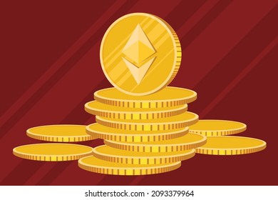 Crypto coin vector illustration. Cryptocurrency physical coins set. Cryptocurrency icon set. Bitcoin, Ethereum, Litecoin, etc.