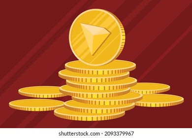 Ilustración vectorial de la moneda criptográfica. Monedas físicas de criptomoneda. Juego de iconos de criptodivisa. Bitcoin, etéreo, Litecoin, etc.