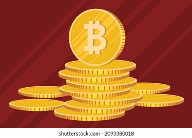 Crypto coin vector illustration. Cryptocurrency physical coins set. Cryptocurrency icon set. Bitcoin, Ethereum, Litecoin, etc.