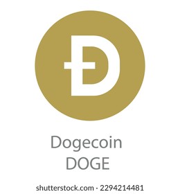 Crypto coins Market. Trending cryptocurrency. Digital cryptocurrency, DeFi, token icons. Bitcoin. Dodge