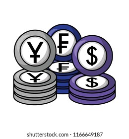 crypto coins pile icons
