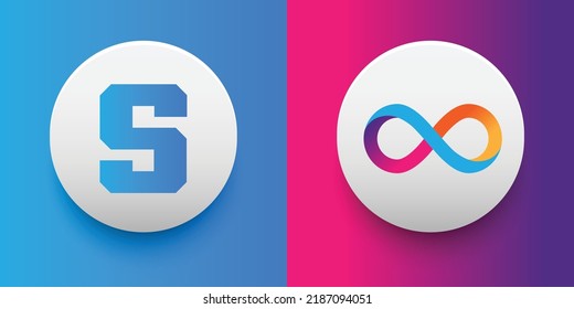 Crypto coins The Sandbox (SAND) and Internet Computer (ICP). Cryptocurrency based on block chain technology. Altcoin vector decentralized finance theme. Can be used for comparison and infographics te