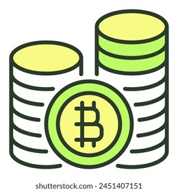 Crypto Coins vector Bitcoin Cryptocurrency concept colored icon or symbol