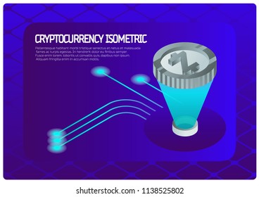 Crypto color isometric banner