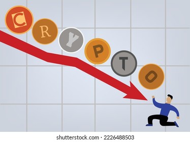 Crypto crash concept. Editable Clip Art.