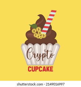 Crypto Cupcake T Shirt Design Image