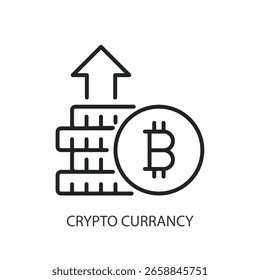 Iconos de vectores de línea delgada de criptomoneda.