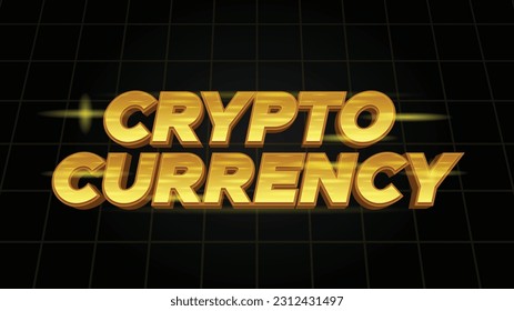 Crypto Currency 3D Style Vector Typography svg