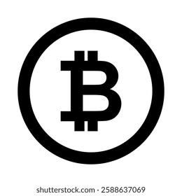 Crypto currency, bitcoin, bit coin logo. Bitcoin symbol. Flat vector illustration simple design.