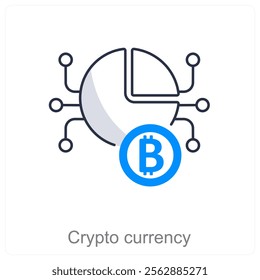 Crypto Currency and bitcoin icon concept