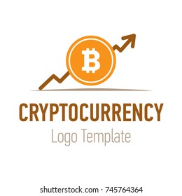 Crypto currency or bitcoin logo design. Flat trend modern logotype graphic design isolated on white background.