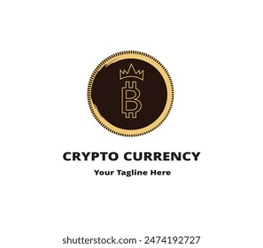 Diseño de logotipo de Vector negro de criptomoneda.