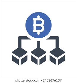 Crypto currency block chain Icon, Vector Graphics