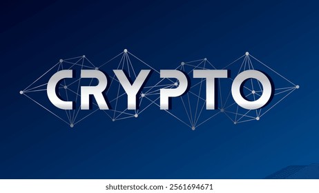 Crypto currency, blockchain technology. Polygonal vector network pattern, triangle element. Virtual money for business, finance, digital global trade, payment, exchange