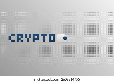 Crypto currency. Blockchain technology. Wallet. Virtual money for business, finance, digital global trade, payment, exchange. Vector dotted background. Silver color pattern