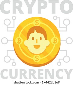 Crypto currency coin avatar mascot