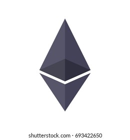 Cryp-to currency coin chrystal icon. Block chain sign. Template for web or mobile apps. Money and finance symbol. Cryptography currency. Vector illustration