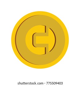 Crypto currency coin icon. Flat illustration of Crypto currency coin vector icon for web isolated on white background