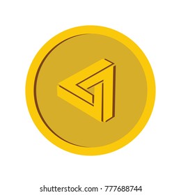 Crypto currency coin icon. Flat illustration of Crypto currency coin vector icon for web isolated on white background