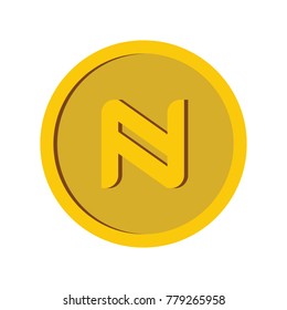 Crypto currency coin icon. Flat illustration of Crypto currency coin vector icon for web isolated on white background