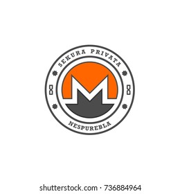 Crypto currency. The coin with the symbol. Metal coin. Vector.