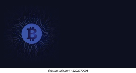 Crypto Currency concept background, Bitcoin digital money background, blue futuristic technology background vector, illustration