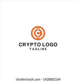 crypto currency digital exchange logo C initial coin icon illustration