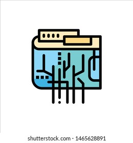 Crypto currency, Currency, Digital, Internet, Multi  Flat Color Icon. Vector icon banner Template. Vector Icon Template background