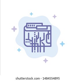 Crypto currency, Currency, Digital, Internet, Multi Blue Icon on Abstract Cloud Background. Vector Icon Template background