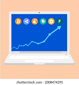 Crypto currency or digital currency investment vector