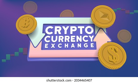 crypto currency exchange. cryptocurrency trading market concept vector illustration
