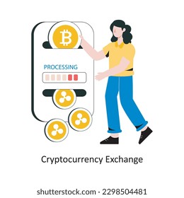 Ilustración vectorial de diseño de estilo plano de la divisa criptográfica de Exchange. ilustración de stock