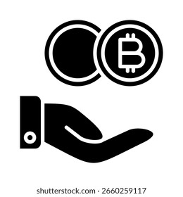 Ilustración vectorial de icono de glifo de criptomoneda