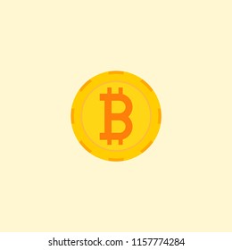 Crypto currency icon flat element. Vector illustration of crypto currency icon flat isolated on clean background for your web mobile app logo design.