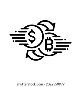 Icono de divisa criptográfica. Vector de línea. Aislar sobre fondo blanco.
