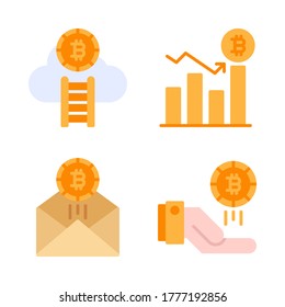 Crypto currency icon set = cloud bitcoin, analytics graph, email, hand payment.
Perfect for website mobile app, presentation, illustration and any other projects.