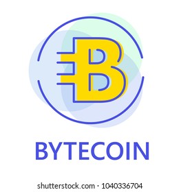 Crypto currency icon set on blue outline style.