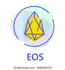 Crypto currency icon set on blue outline style.