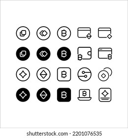 cripto, juego de iconos de moneda, en el fondo blanco eps 10.