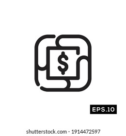 Crypto currency Icon Vector, Money Digital Symbol Vector