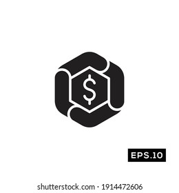 Crypto currency Icon Vector, Money Digital Symbol Vector