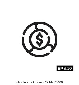 Crypto currency Icon Vector, Money Digital Symbol Vector