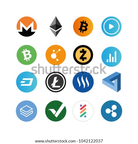 Crypto currency. Crypto currency icons. 20 icons. Set of icons. Internet trading.