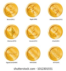 Crypto currency icons coin.