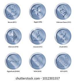Crypto currency icons coin.