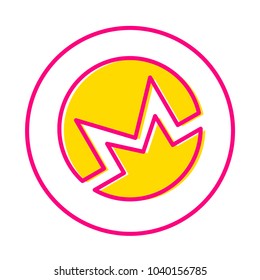 Crypto currency icons set isolated on pink-gold outline. Vector illustration.