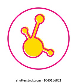 Crypto currency icons set isolated on pink-gold outline. Vector illustration.