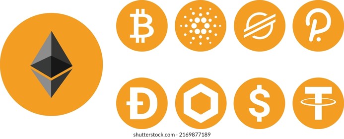 Crypto Currency Icons in Vector form