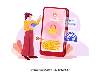 Crypto currency Illustration concept. Flat illustration isolated on white background.