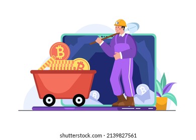 Crypto currency Illustration concept. Flat illustration isolated on white background.